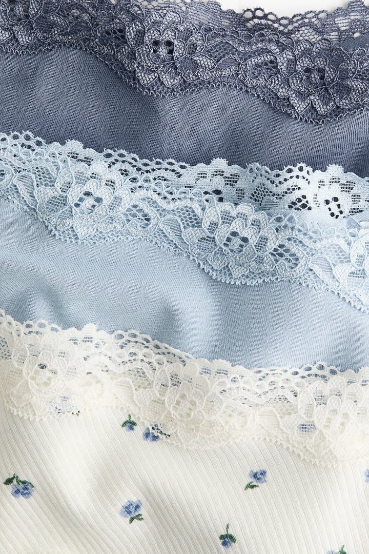 3 pack Cotton & Lace Hipster Briefs