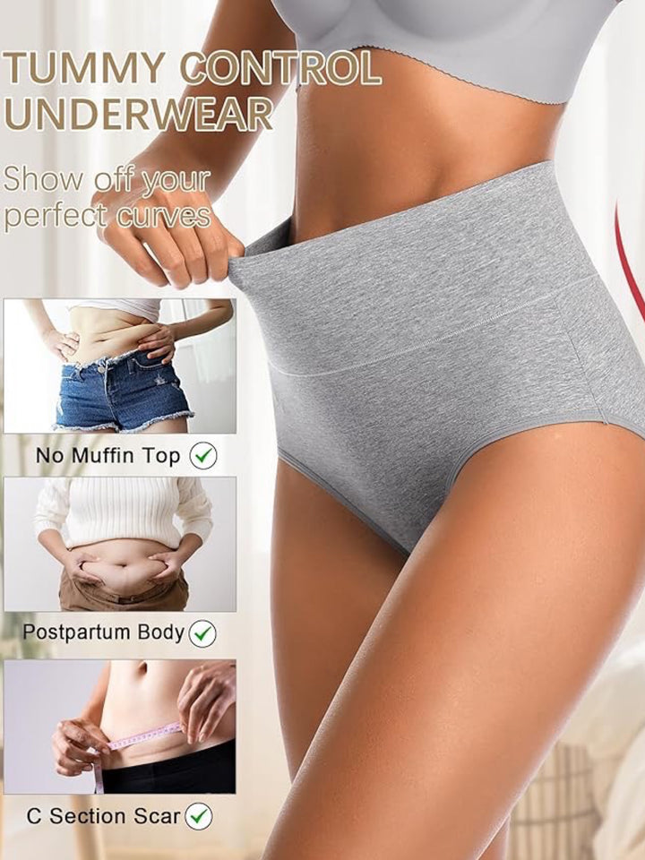 Tummy Control High Waisted Cotton Postpartum Ladies Briefs