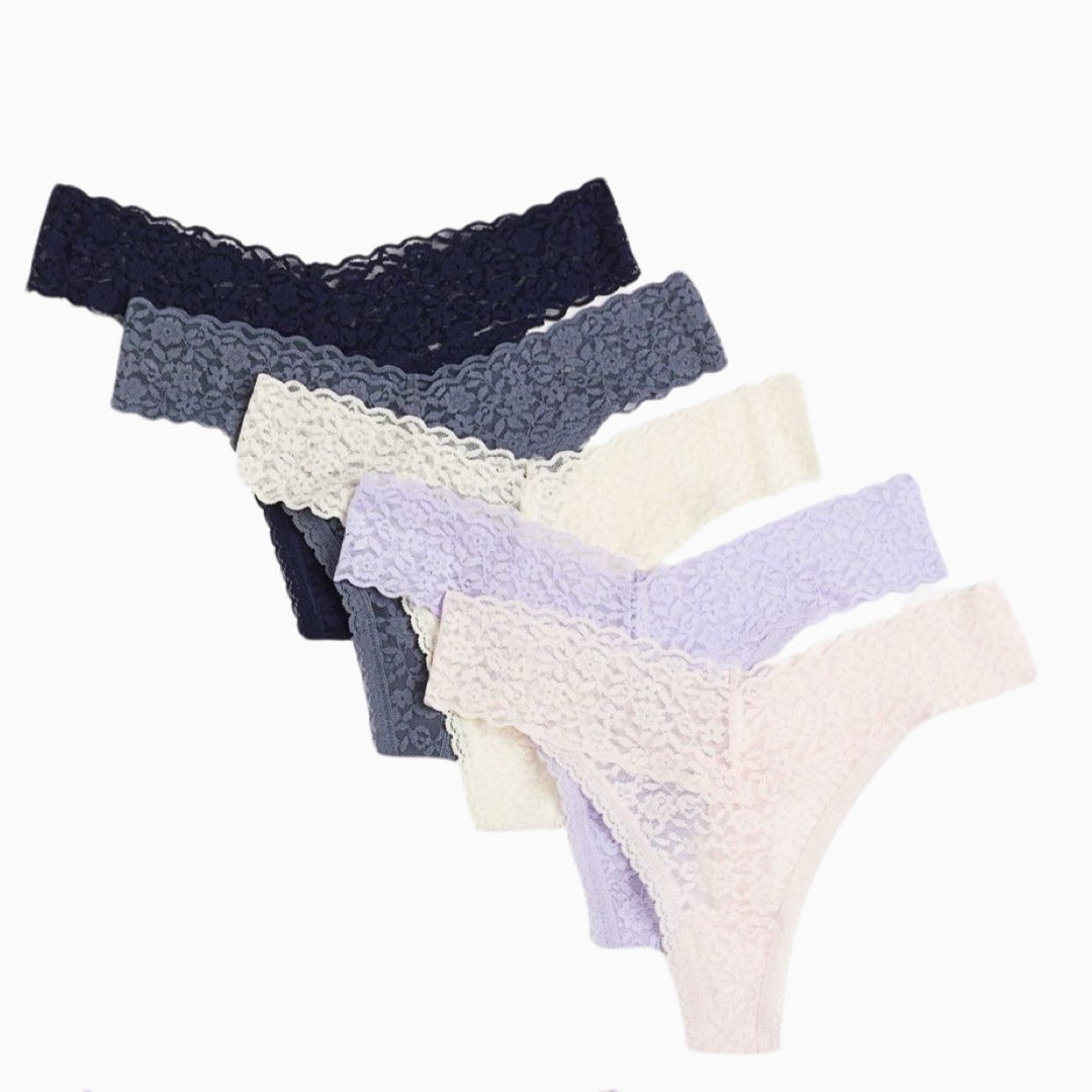 5 pack Lace Thong Briefs