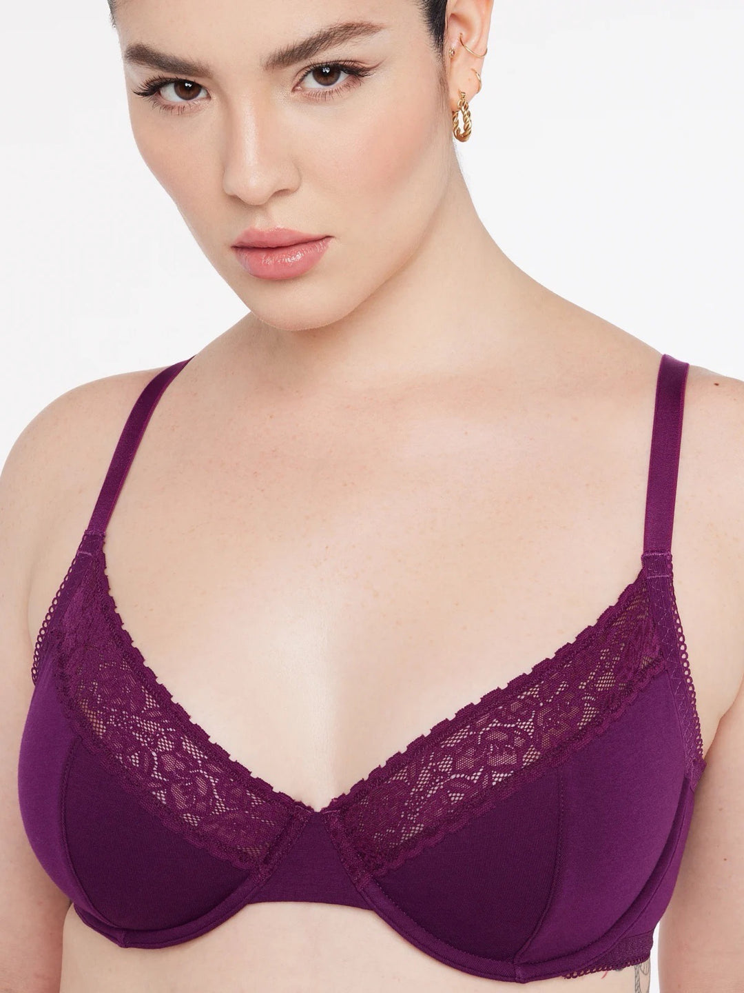 Cotton & Lace Unlined Bra