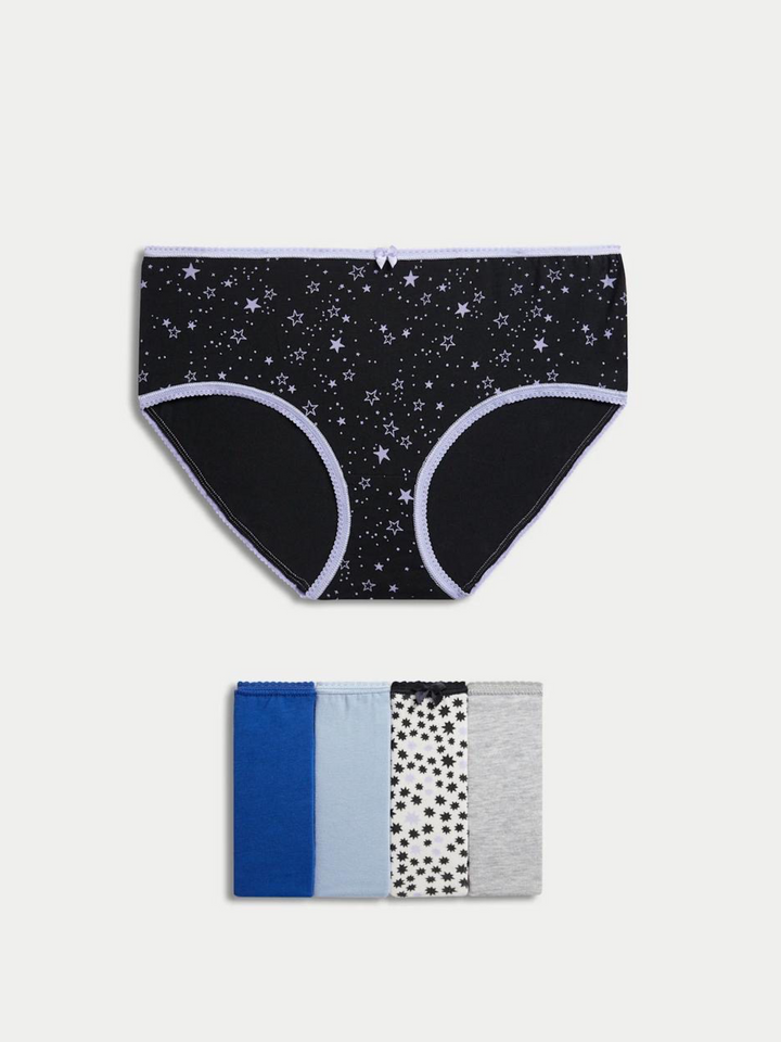 5 pack Cotton Mid Rise Shortie Briefs