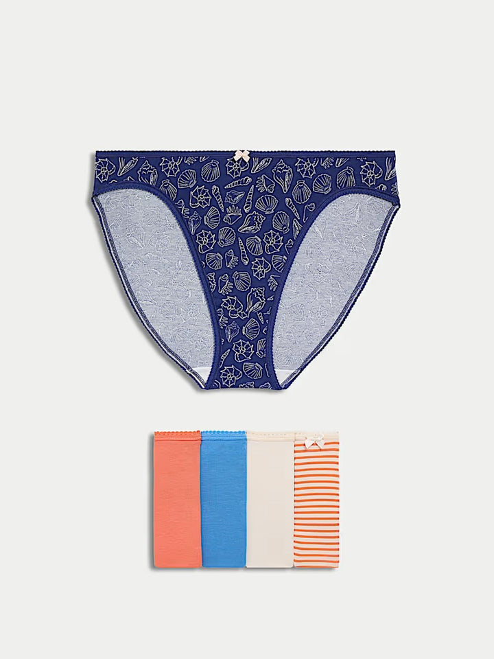 5 pack Cotton High leg Briefs