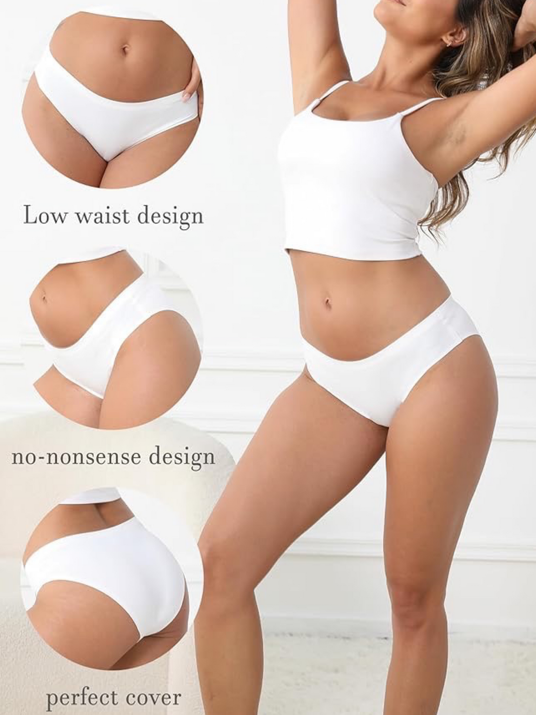 Mid waist Seamless Bikini Panties