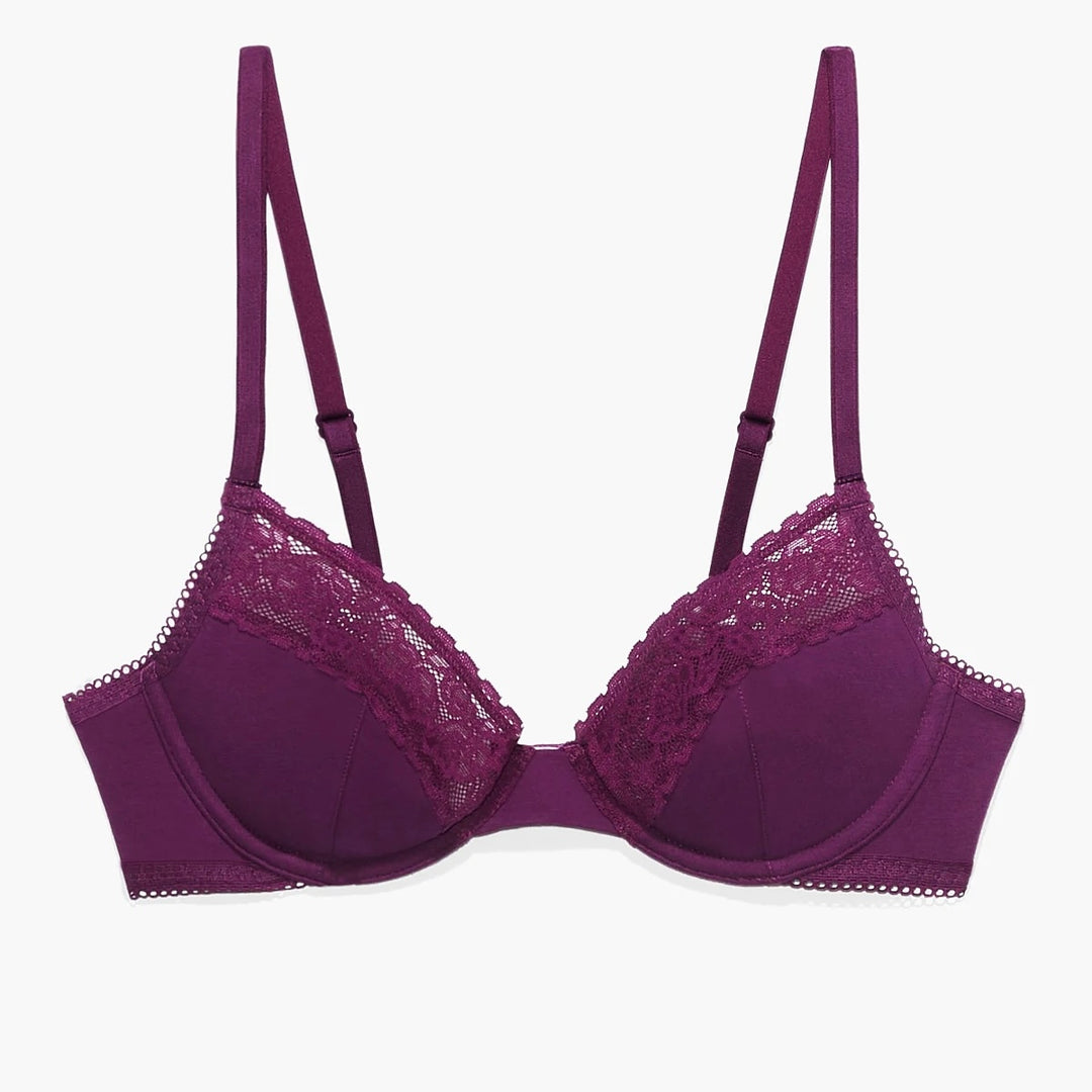 Cotton & Lace Unlined Bra