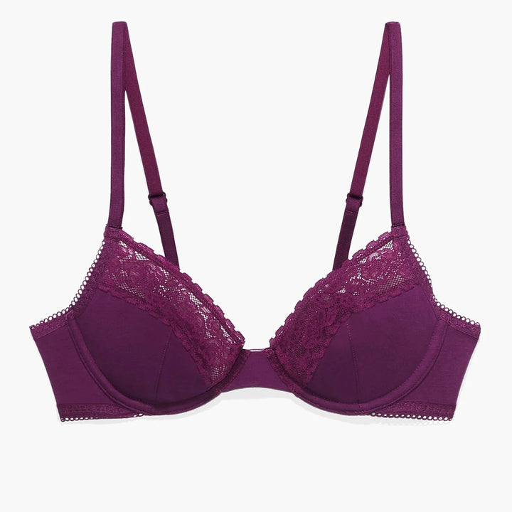 Cotton & Lace Unlined Bra