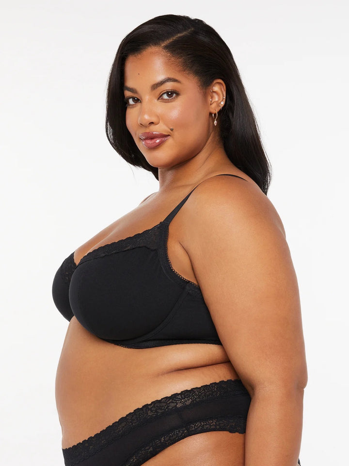 Cotton & Lace Unlined Bra