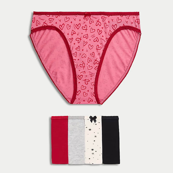 5 pack Cotton High leg Briefs