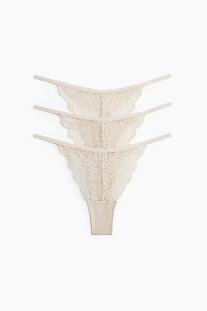 3-pack Lace Tanga Thong Briefs