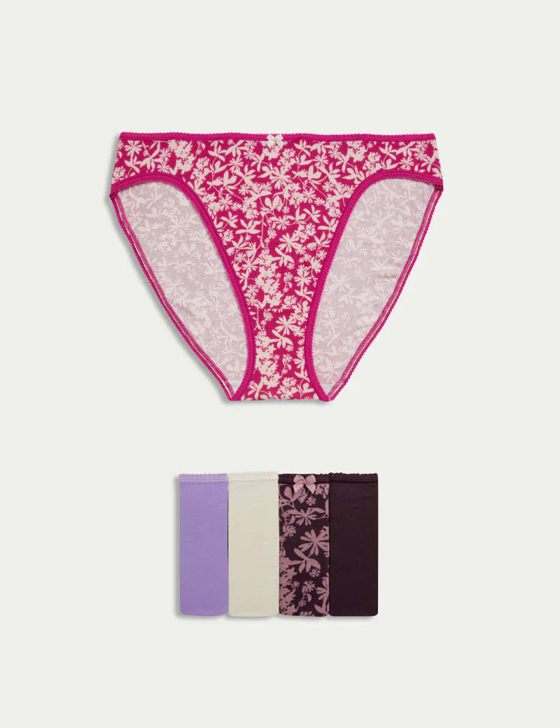5 pack Cotton High leg Briefs