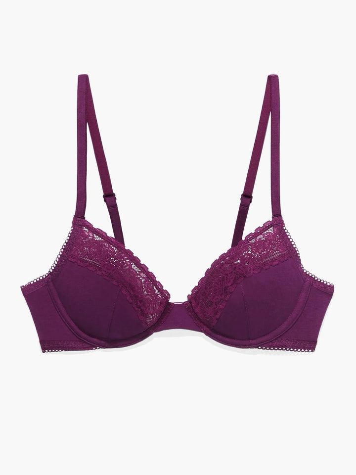 Cotton & Lace Unlined Bra