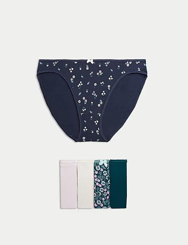 5 pack Cotton High leg Briefs