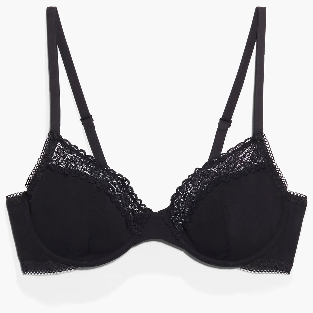 Cotton & Lace Unlined Bra