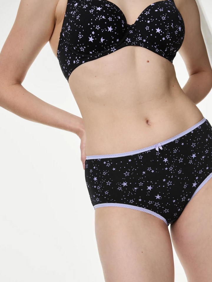 5 pack Cotton Mid Rise Shortie Briefs