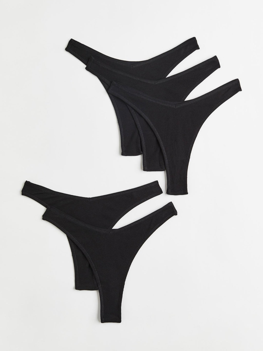 5 pack Ribbed Thong briefs