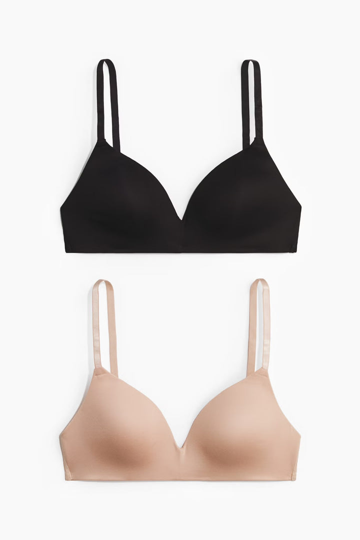 2 pack Microfibre Non-Wired Bras