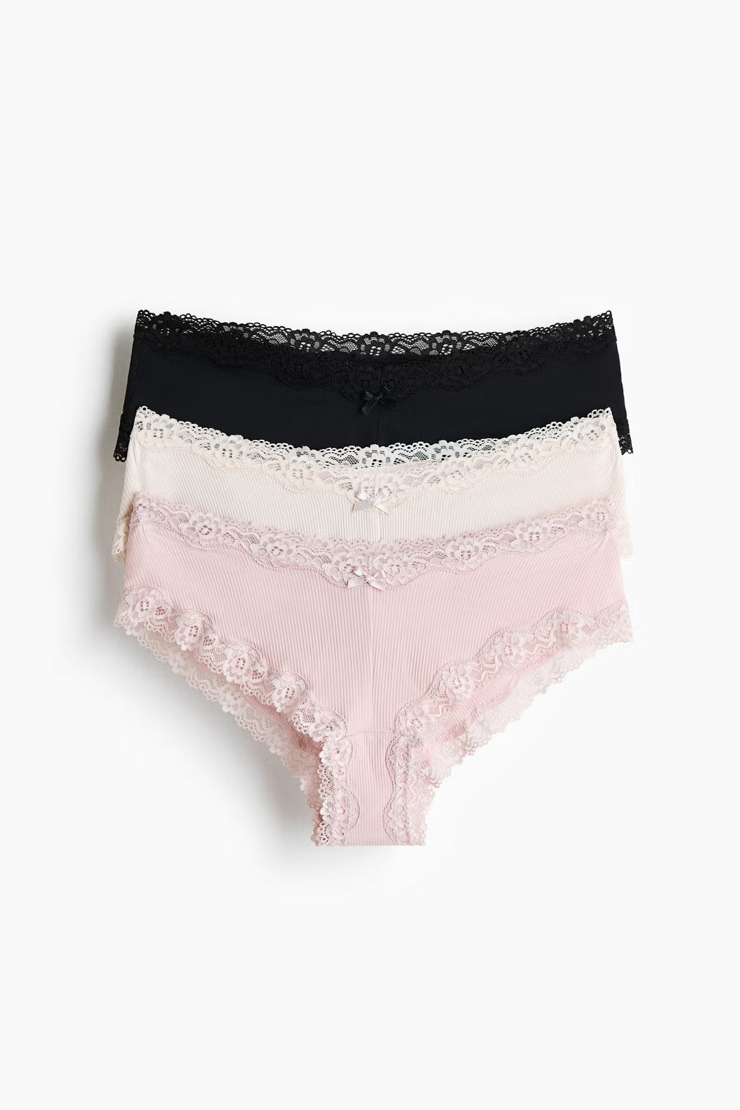 3 pack Cotton & Lace Hipster Briefs
