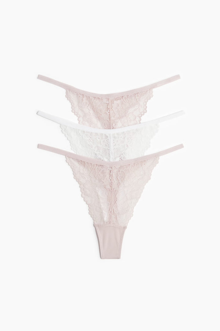 3-pack Lace Tanga Thong Briefs
