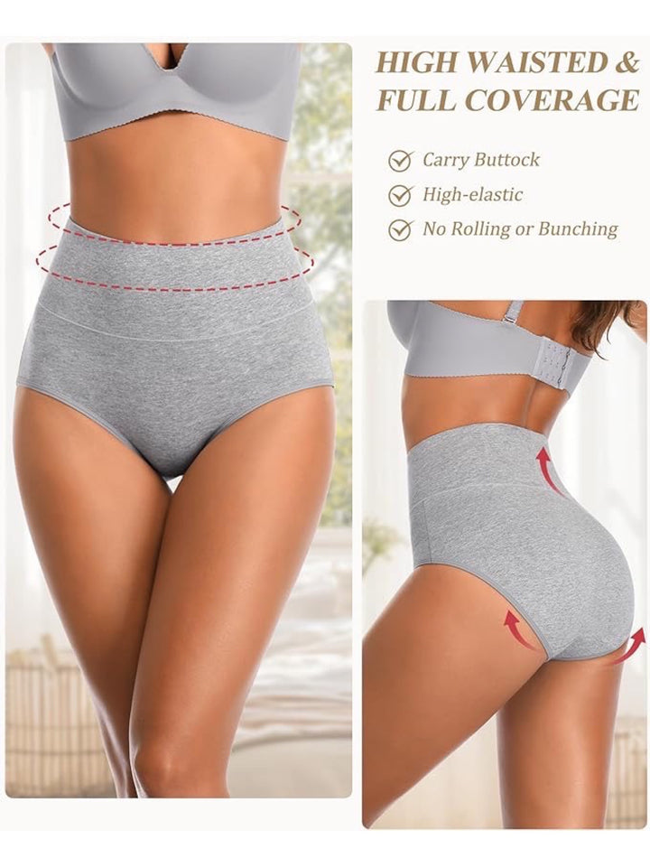 Tummy Control High Waisted Cotton Postpartum Ladies Briefs
