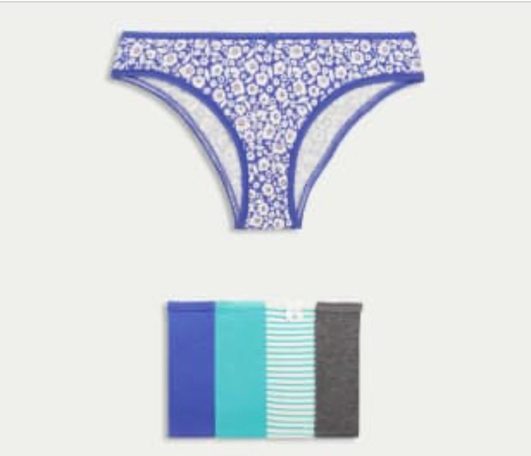 5 pack Cotton Lycra Brazilian Knickers