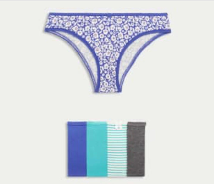 5 pack Cotton Lycra Brazilian Knickers