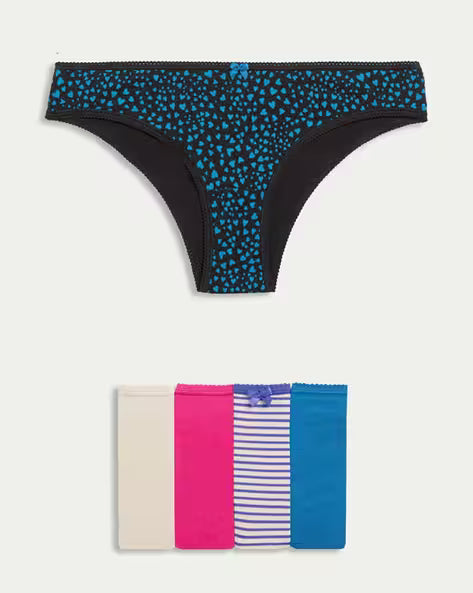 5 pack Cotton Lycra Brazilian Knickers