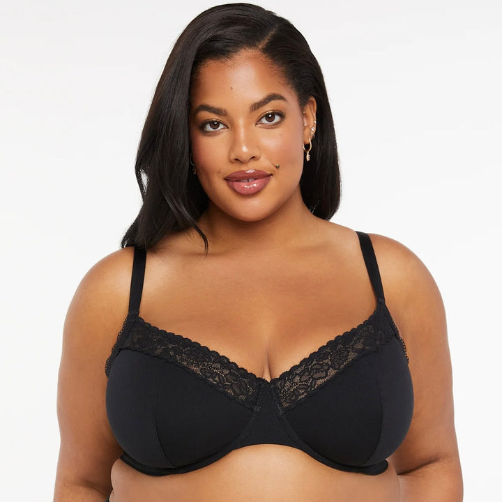 Cotton & Lace Unlined Bra