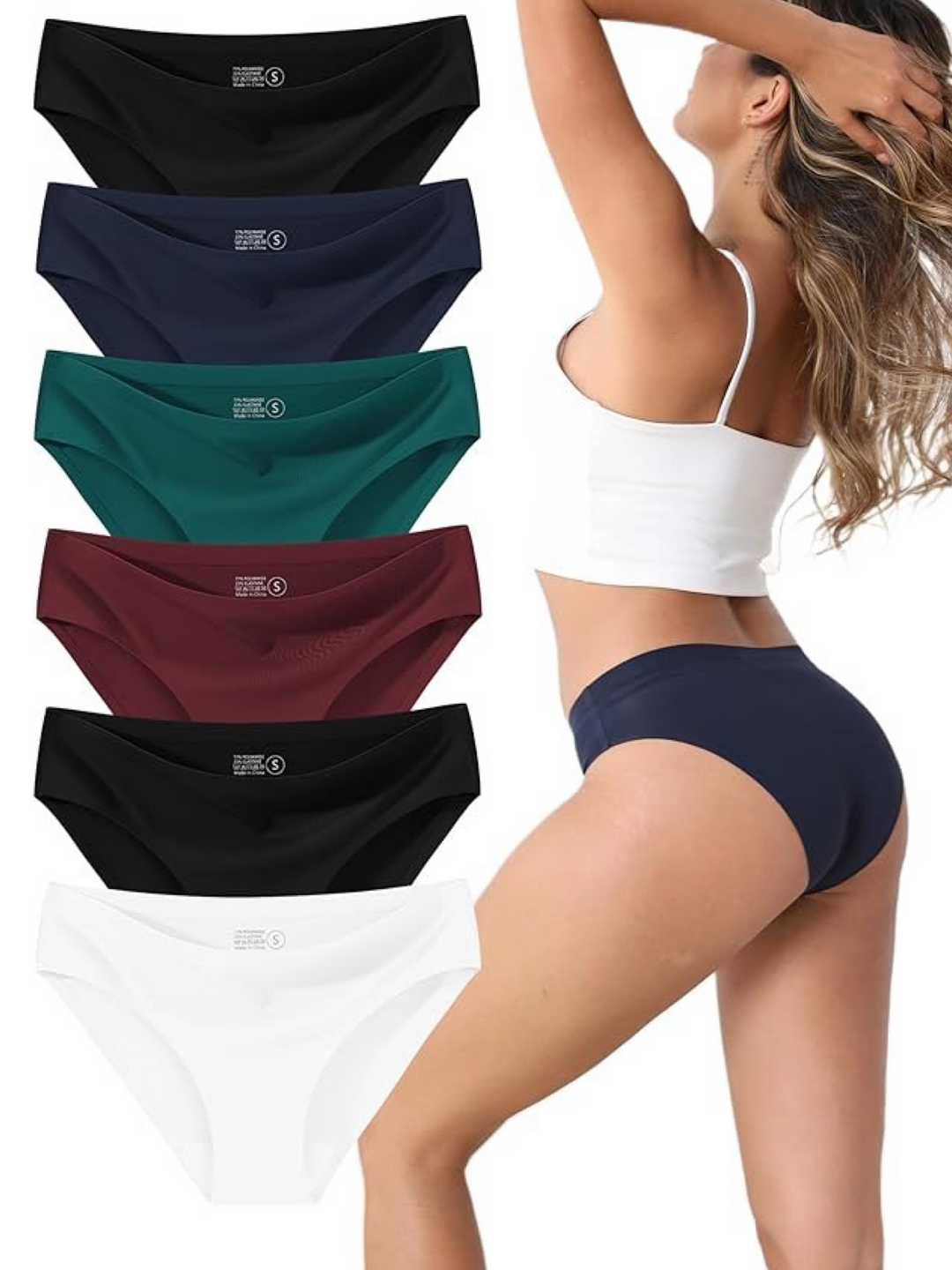 Mid waist Seamless Bikini PantiesC