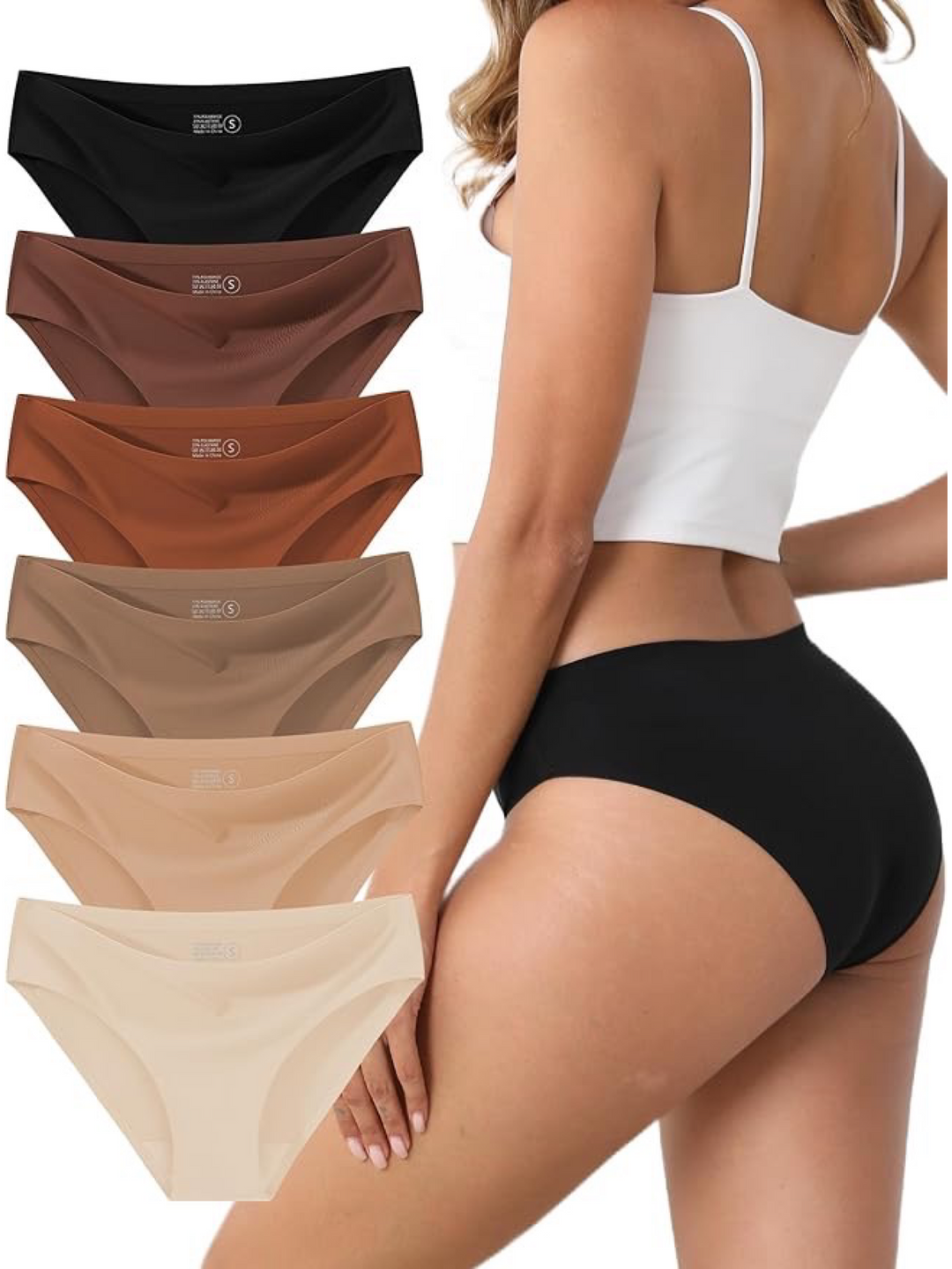 Mid waist Seamless Bikini Panties$