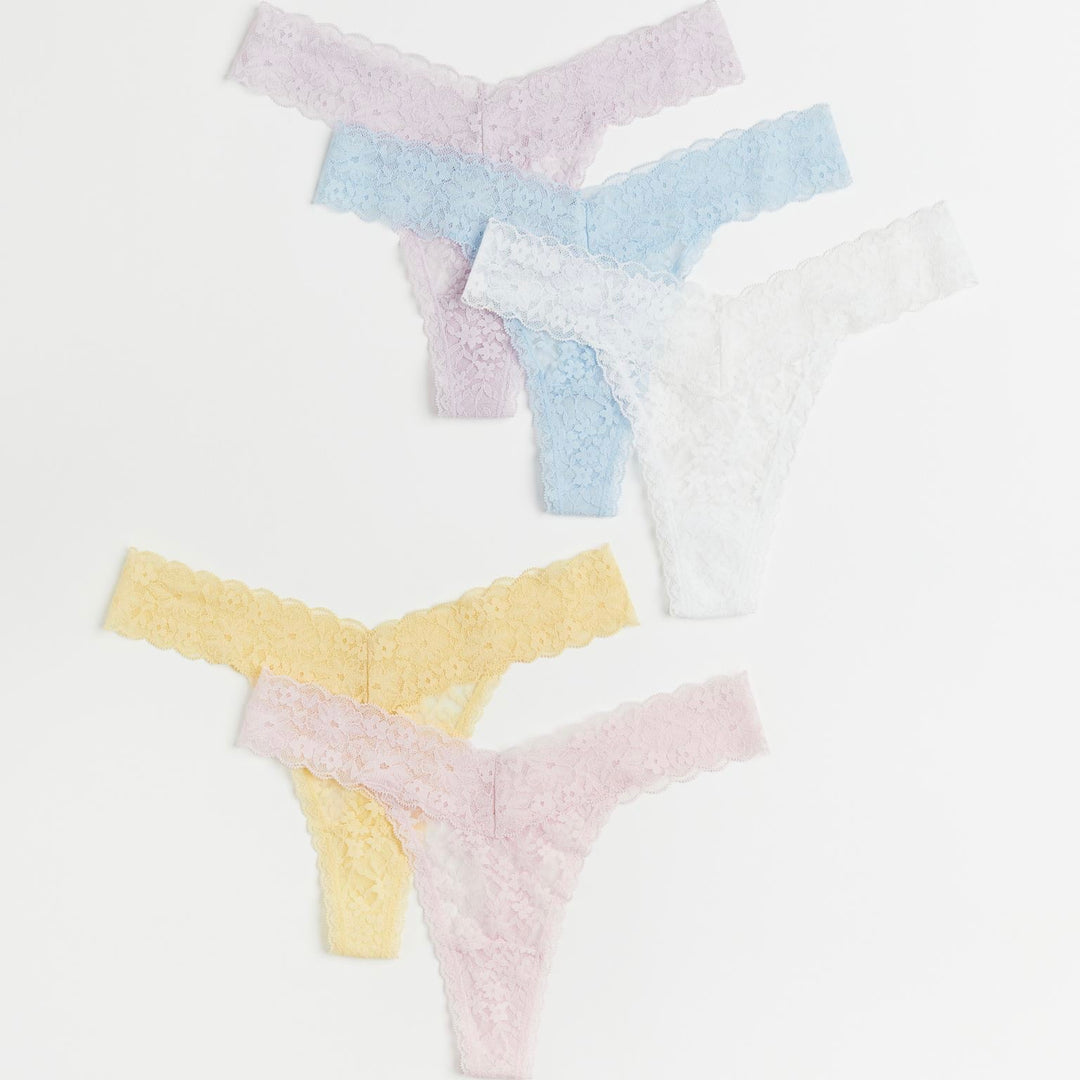 5 pack Lace Thong Briefs