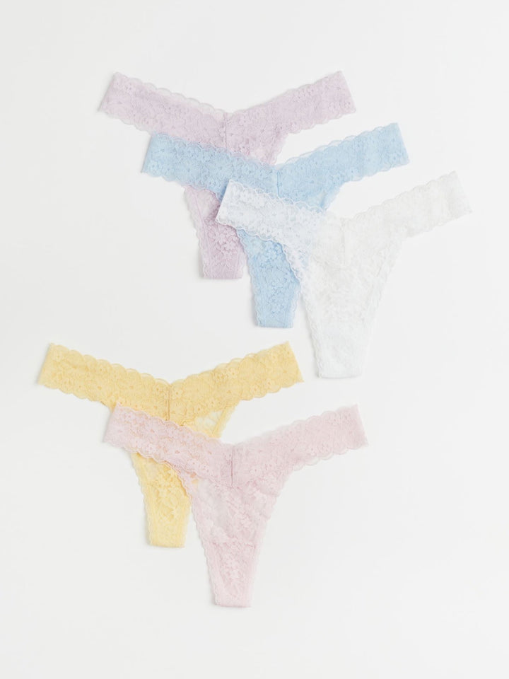 5 pack Lace Thong Briefs