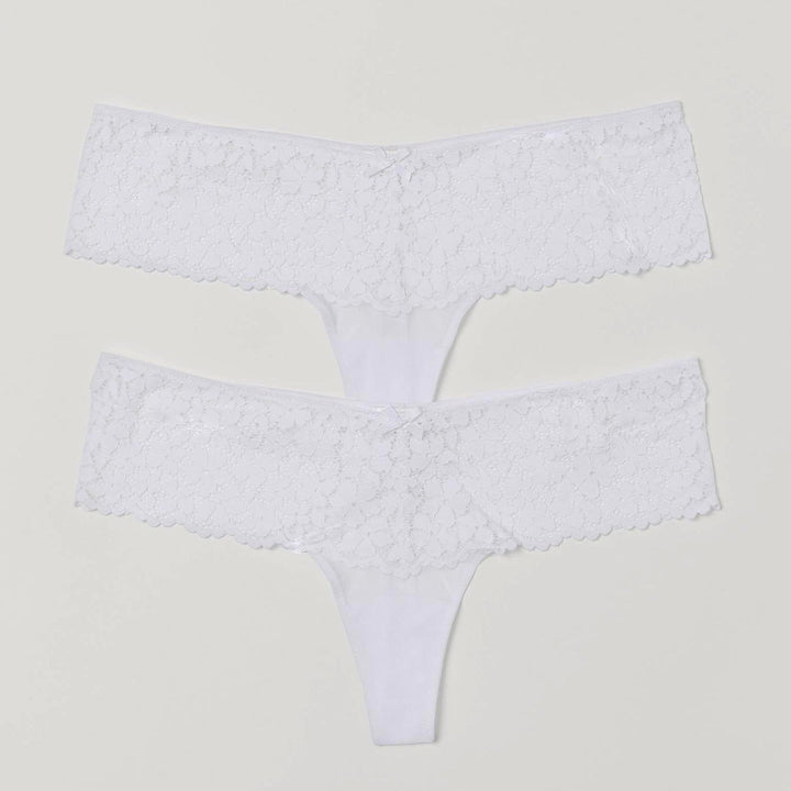 2 pack Lace Thong Briefs