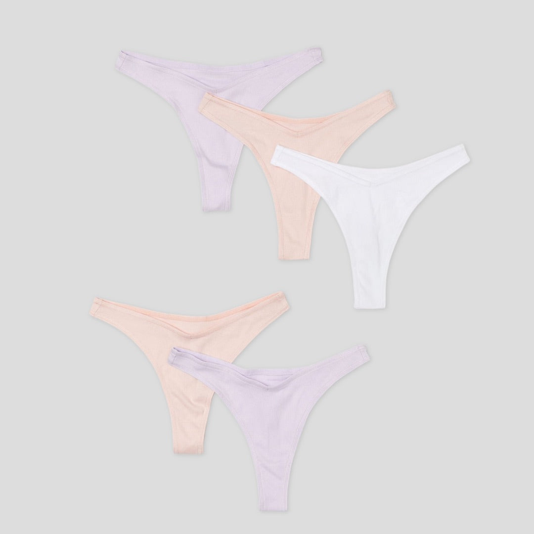 5-pack Ribbed Thong briefs