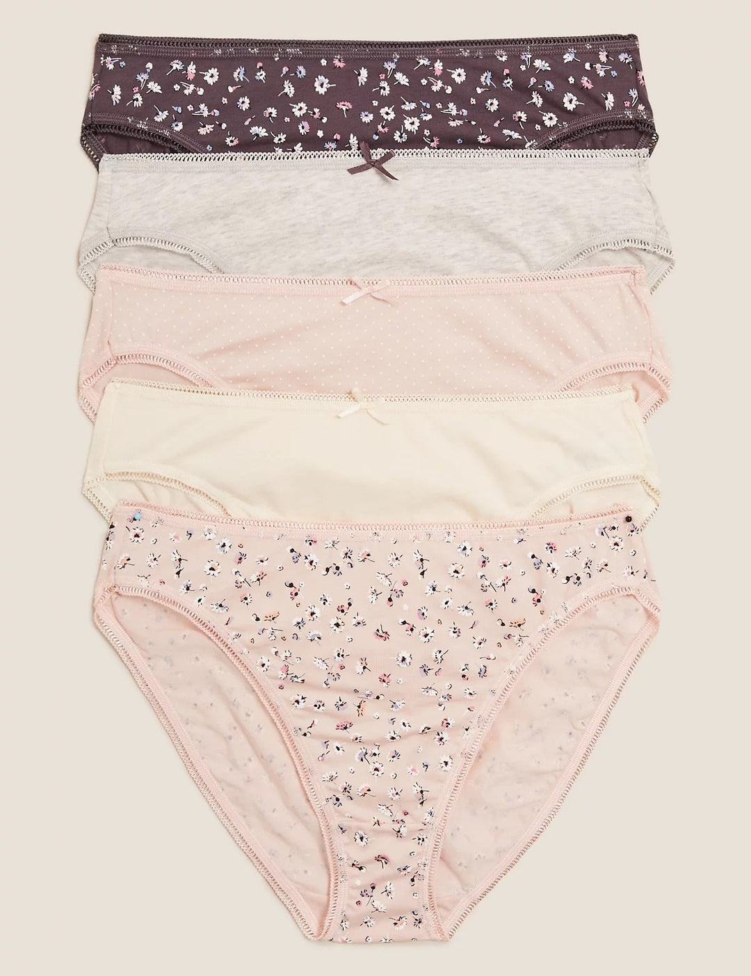 5 pack Cotton Lycra Bikini Knickers